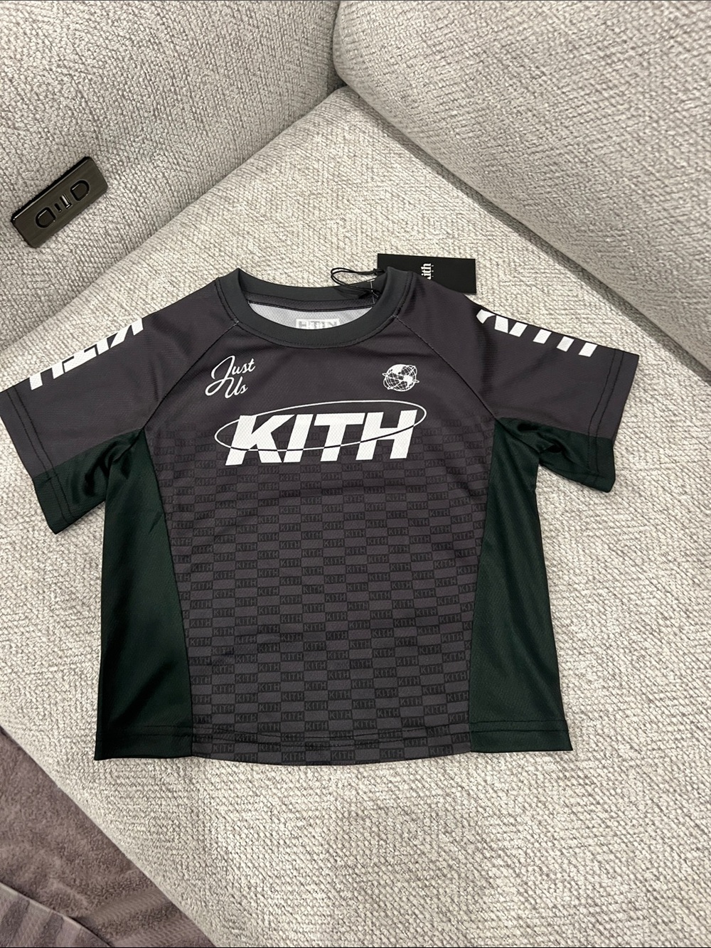 Kith Black and Dark Green Performance Logo Tee